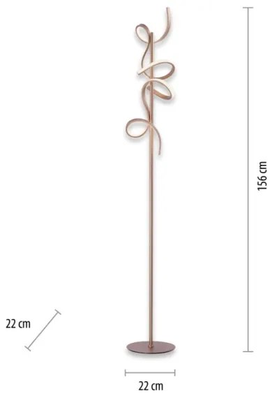 Leuchten Direkt 19031-60 - LED Stmievateľná stojacia lampa CURLS LED/22W/230V