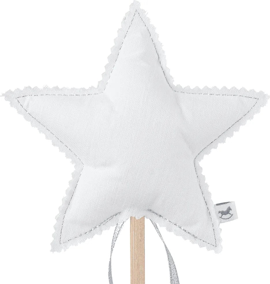 Ľanová kúzelná palička biela so striebrom