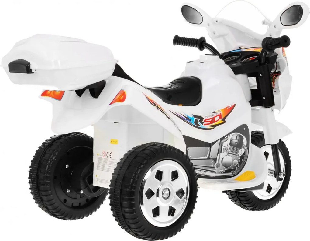 Ramiz Detská elektrická trojkolka motorka BJX-088 biela + zvuky + svetlá
