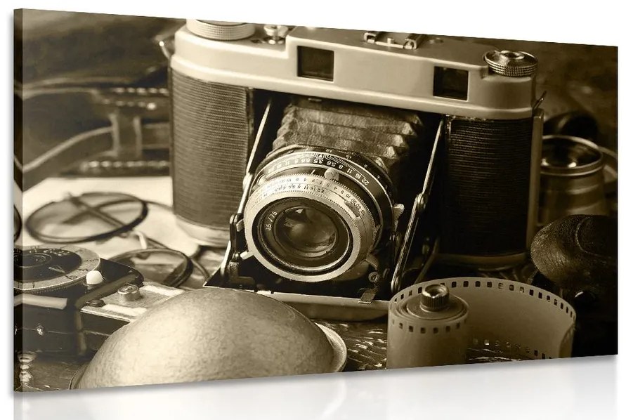 Obraz starý fotoaparát v sépiovom prevedení Varianta: 120x80