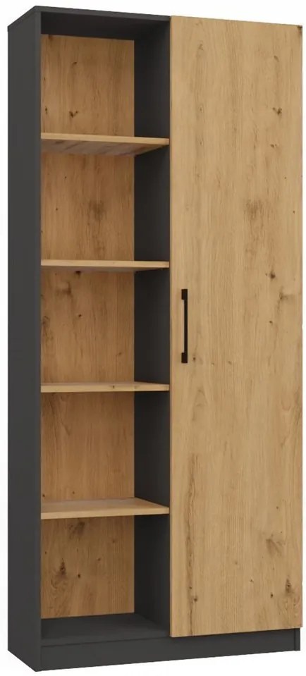 Regál Recados 1 (antracit + dub artisan). Akcia -20%. Vlastná spoľahlivá doprava až k Vám domov. 1132653