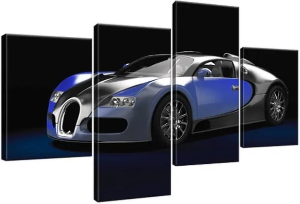 Obraz na plátne Modré Bugatti Veyron 120x70cm 2378A_4AA