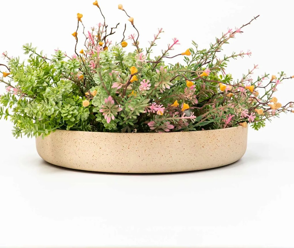 Dekoračná miska ORYVEN, sklolaminát, priemer 30 cm, béžová