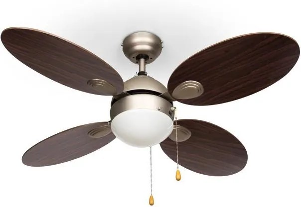 Klarstein Valderama, stropný ventilátor, 42", 60 W, stropná lampa, 2 x 43 W, palisander