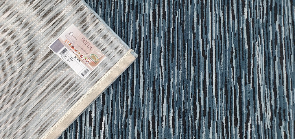 Spoltex, Kusový koberec Sofia blue 7871 A, 200x290, modrá, kancelária