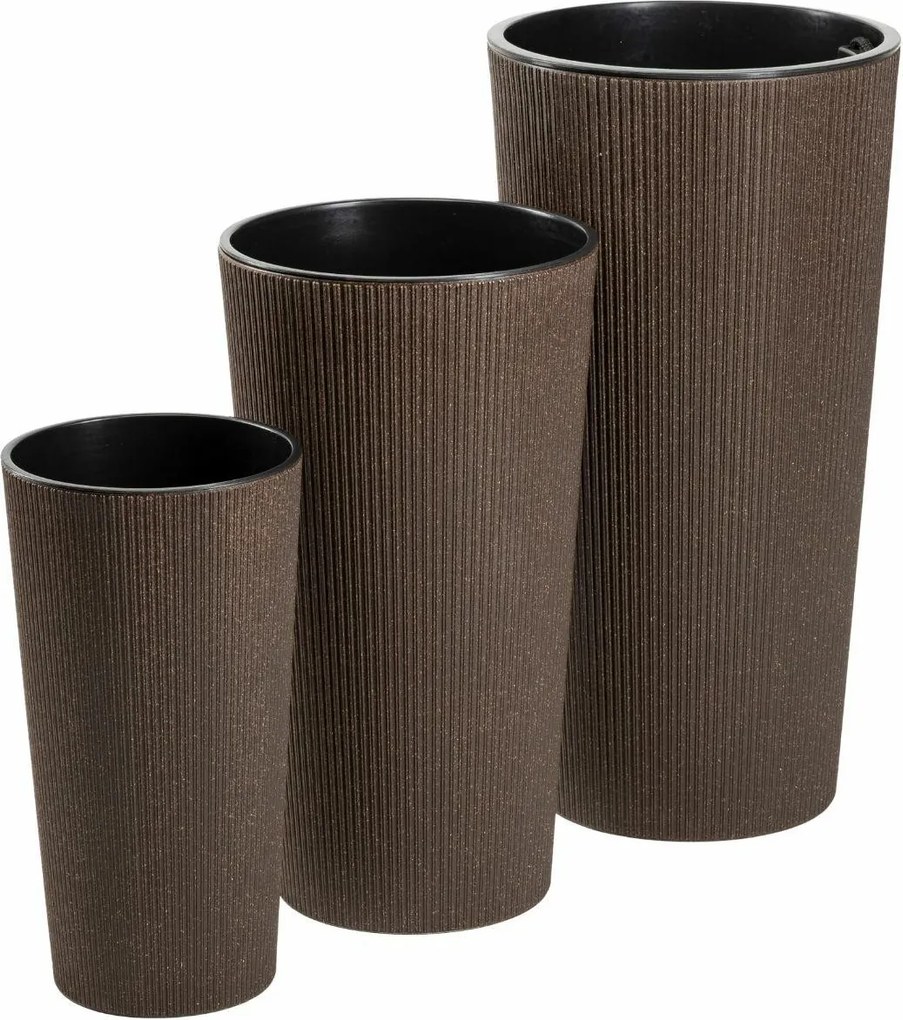 Sada 3 ks květináčů URBANIKA Coffee hnědá