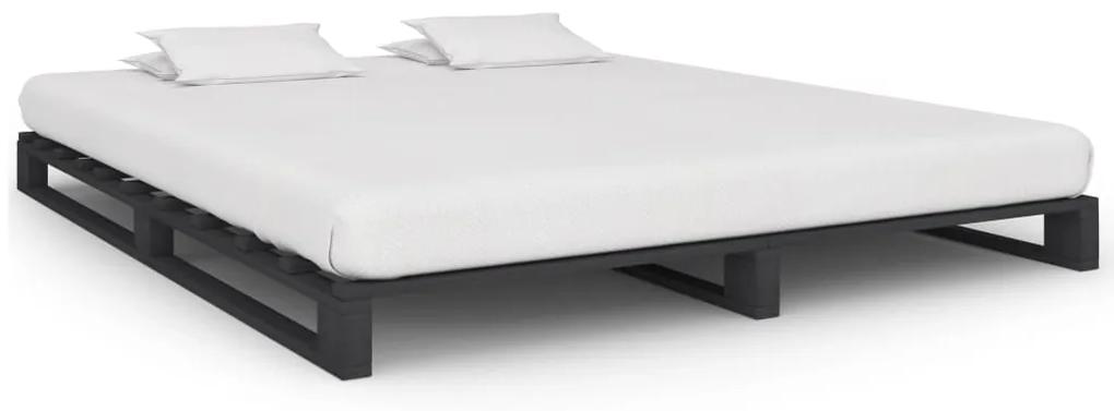 vidaXL Paletový posteľný rám sivý 200x200 cm masívne borovicové drevo