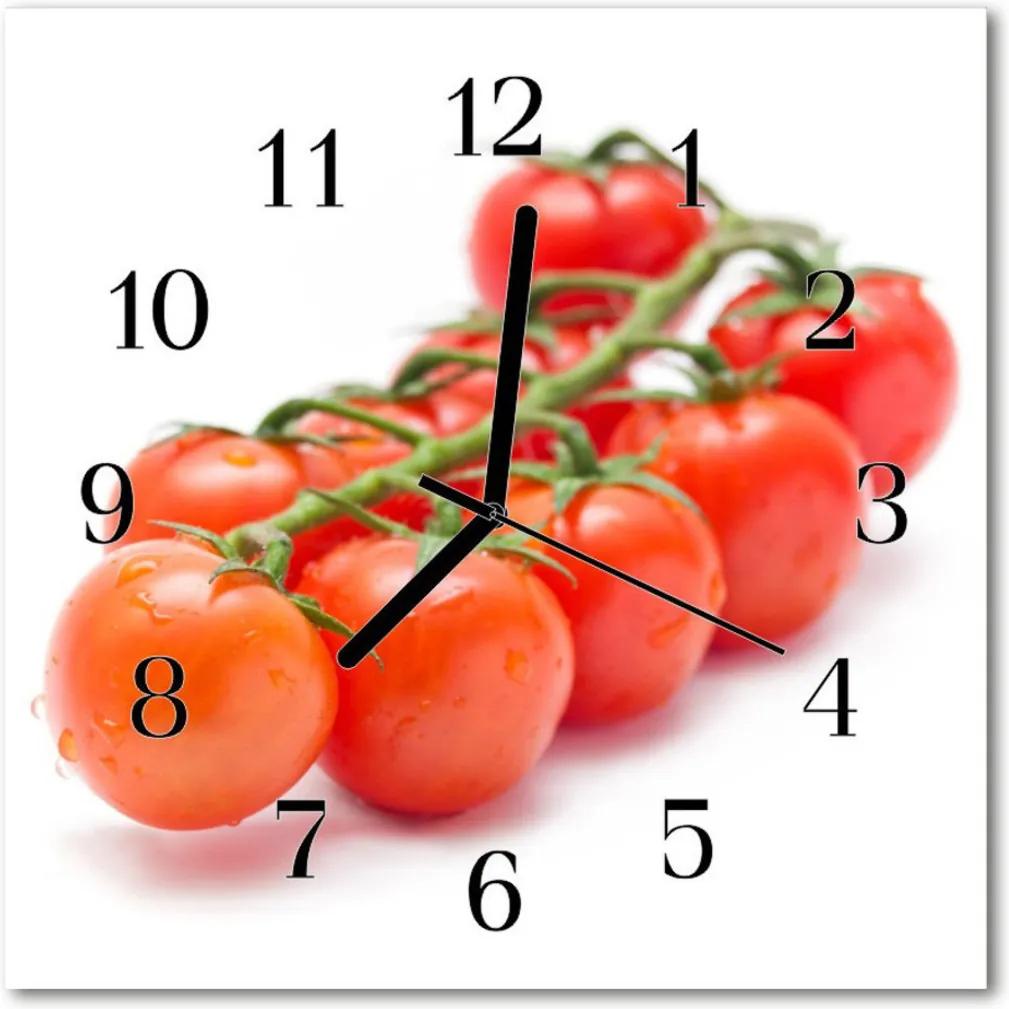 Nástenné skleněné hodiny rajčata