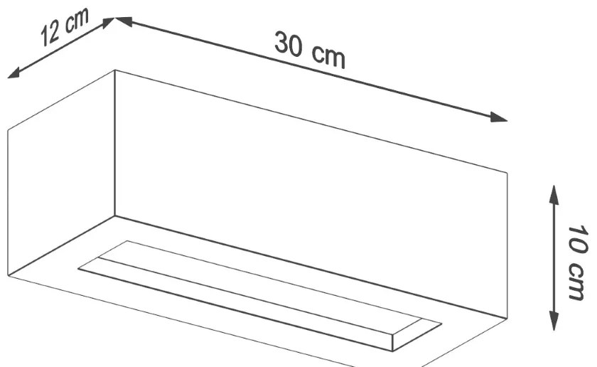 Nástenné svietidlo Vega, 1x betónové tienidlo, (30 cm)