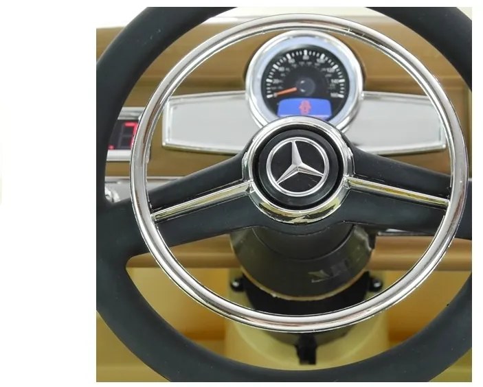 LEAN CARS Elektrické autíčko Mercedes Benz 300S Retro - lakované - čierne - 2x45W - 1x12V7Ah - 2023