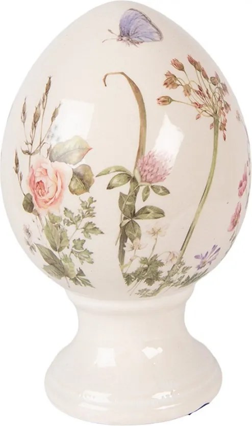 Vajíčko na podstavci s lúčnymi kvetmi Flowers of Love M - Ø 12*19 cm