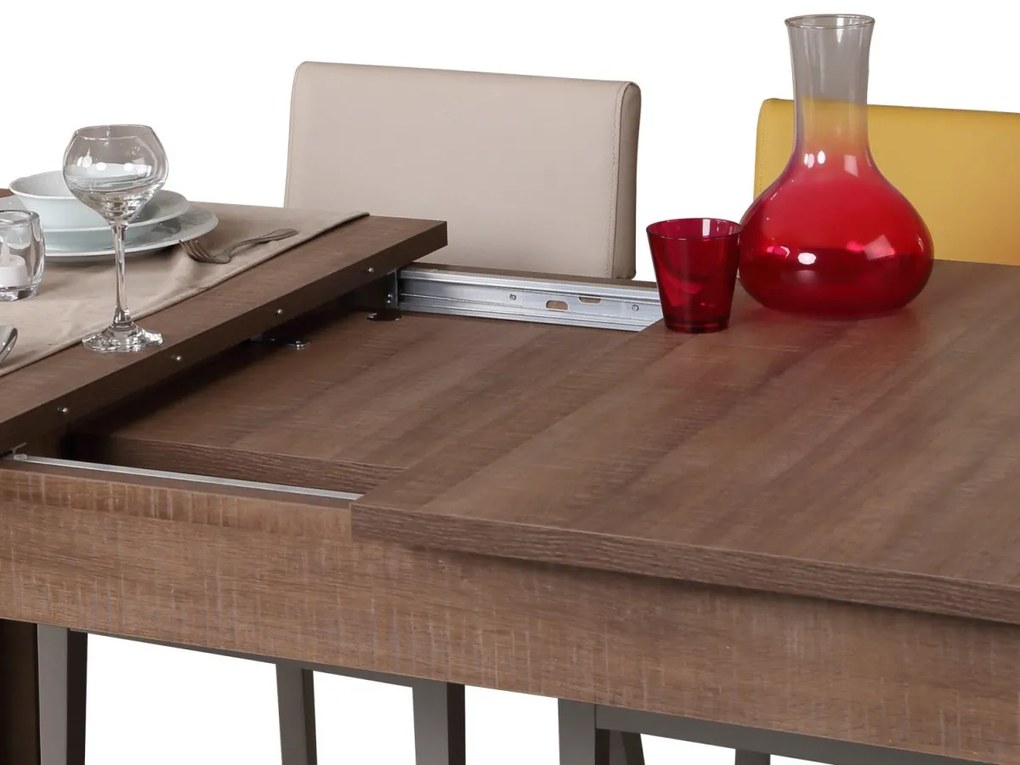 Jedálenský rozkladací stôl Huqqa 150/170 cm dub Santana tmavý