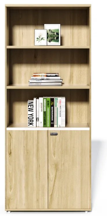 Vysoká kancelárska skriňa Houseland Profit Pro 04 prírodný dub