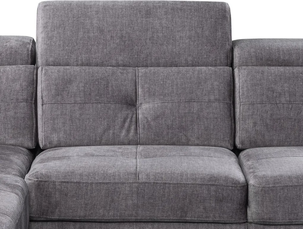 Rohová sedacia súprava Sergio, dymovo šedá látka, ľavý roh