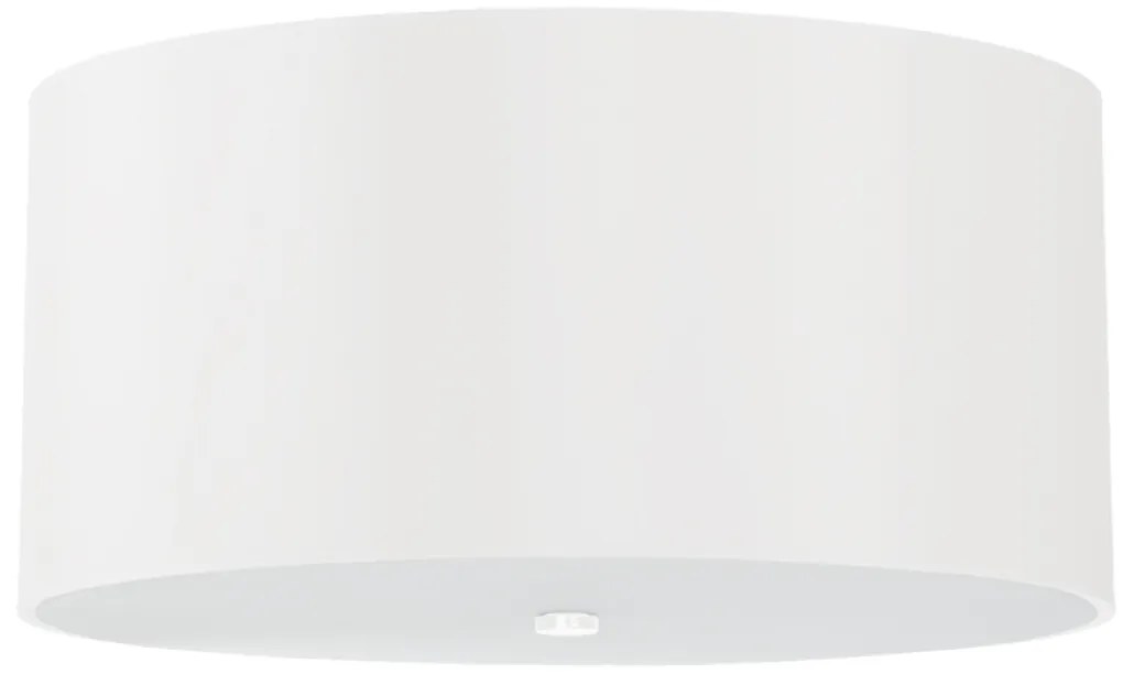 Stropné svietidlo Otto, 1x biele textilné tienidlo, (biele sklo), (fi 50 cm)