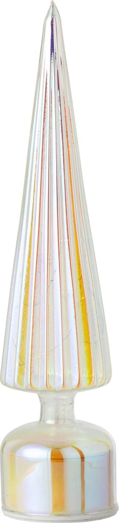 Veľký rebrovaný sklenený strom s LED svetlom L – 9*9*39,6 cm