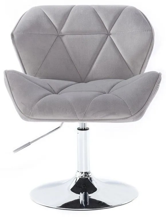 LuxuryForm DESIGN Stolička MILANO VELUR na striebornom tanieri - svetlosivá