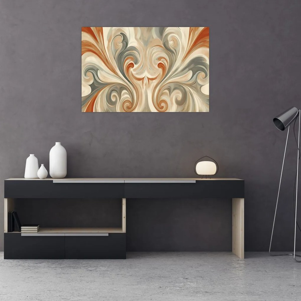 Obraz - Vír v zemitých farbách (90x60 cm)
