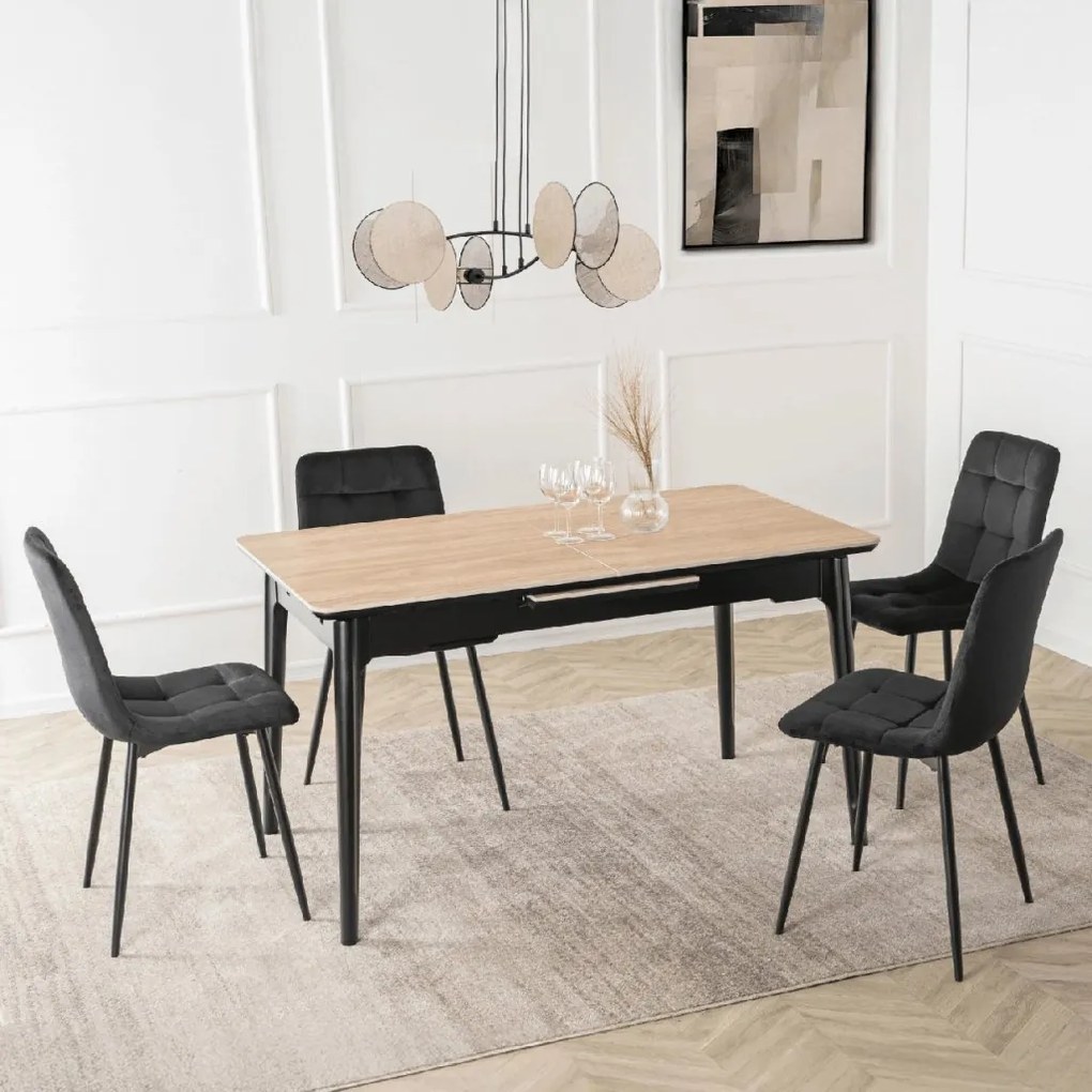 PROXIMA.store - Rozkladací jedálenský stôl Samer 120 cm FARBA: dub, FARBA NÔH: čierna