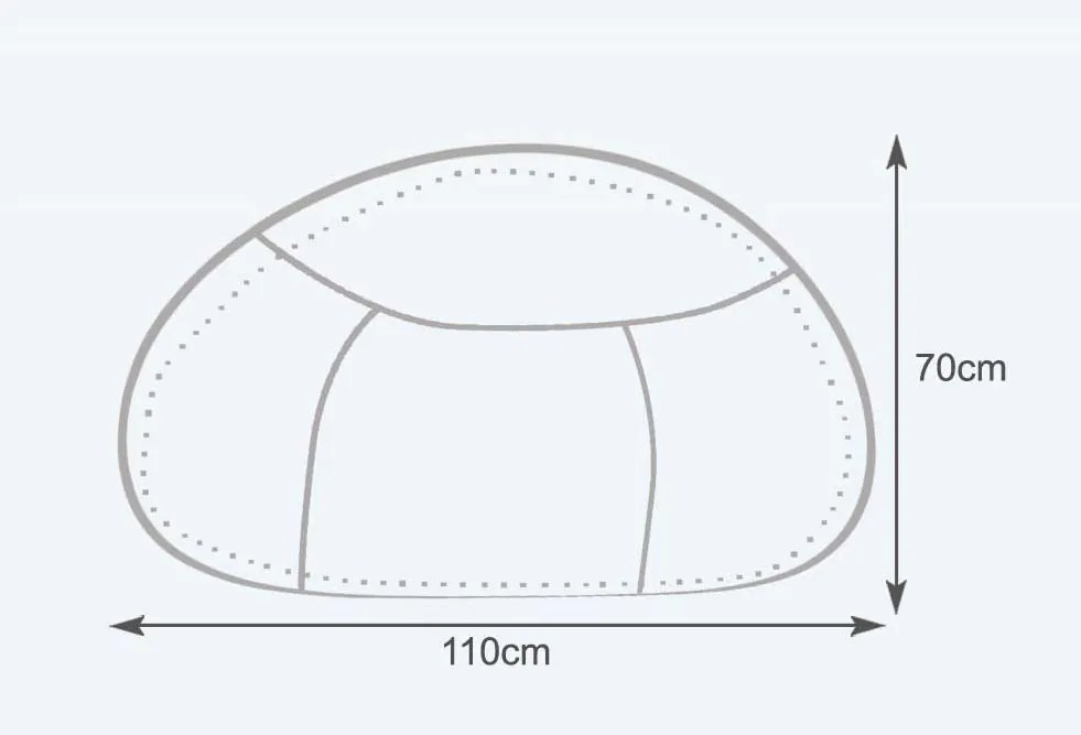 INTERMEDIC SK - Sedací vak Relax 110x70 cm | kreslo na oddych z ekokože alebo polyesteru, 300 l Farba: NC06 - Modrá svetlá (Polyester)
