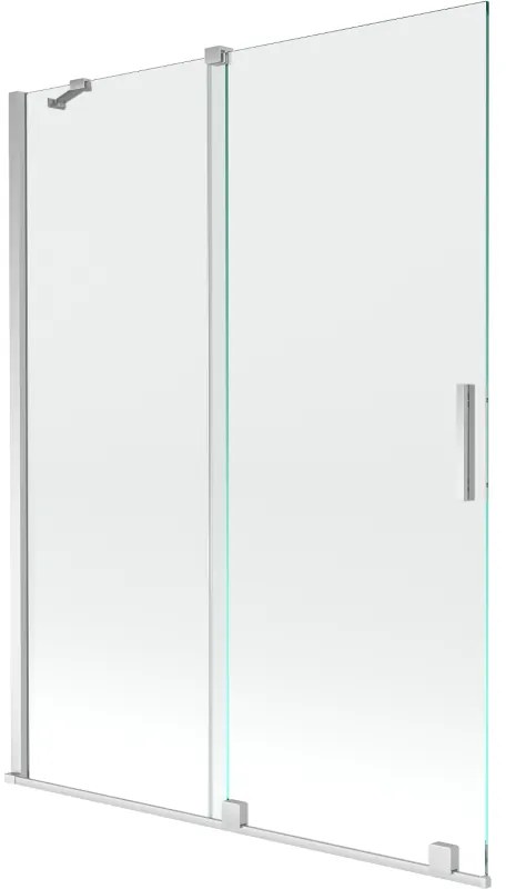 Mexen Velar, 2-krídlová posuvná vaňová zástena 130 x 150 cm, 8mm číre sklo, chrómový profil, 896-130-000-01-01
