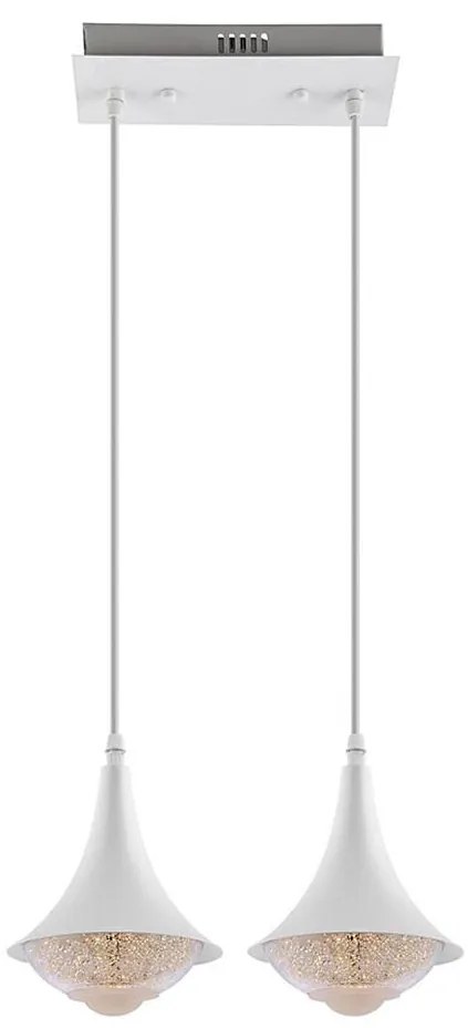 LED Luster na lanku 2xLED/9W/230V biela