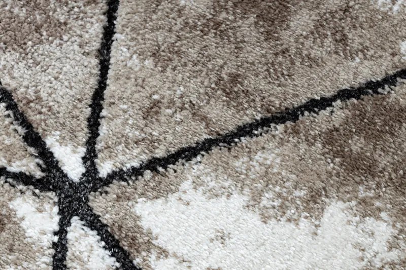 Moderný koberec COZY Polygons, geometrický, hnedý