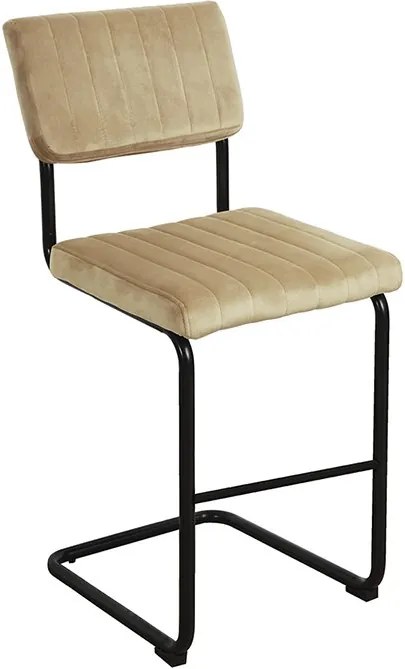Sada 2 ks: Béžová barová stolička Keen Velvet 47 × 56 × 102 cm