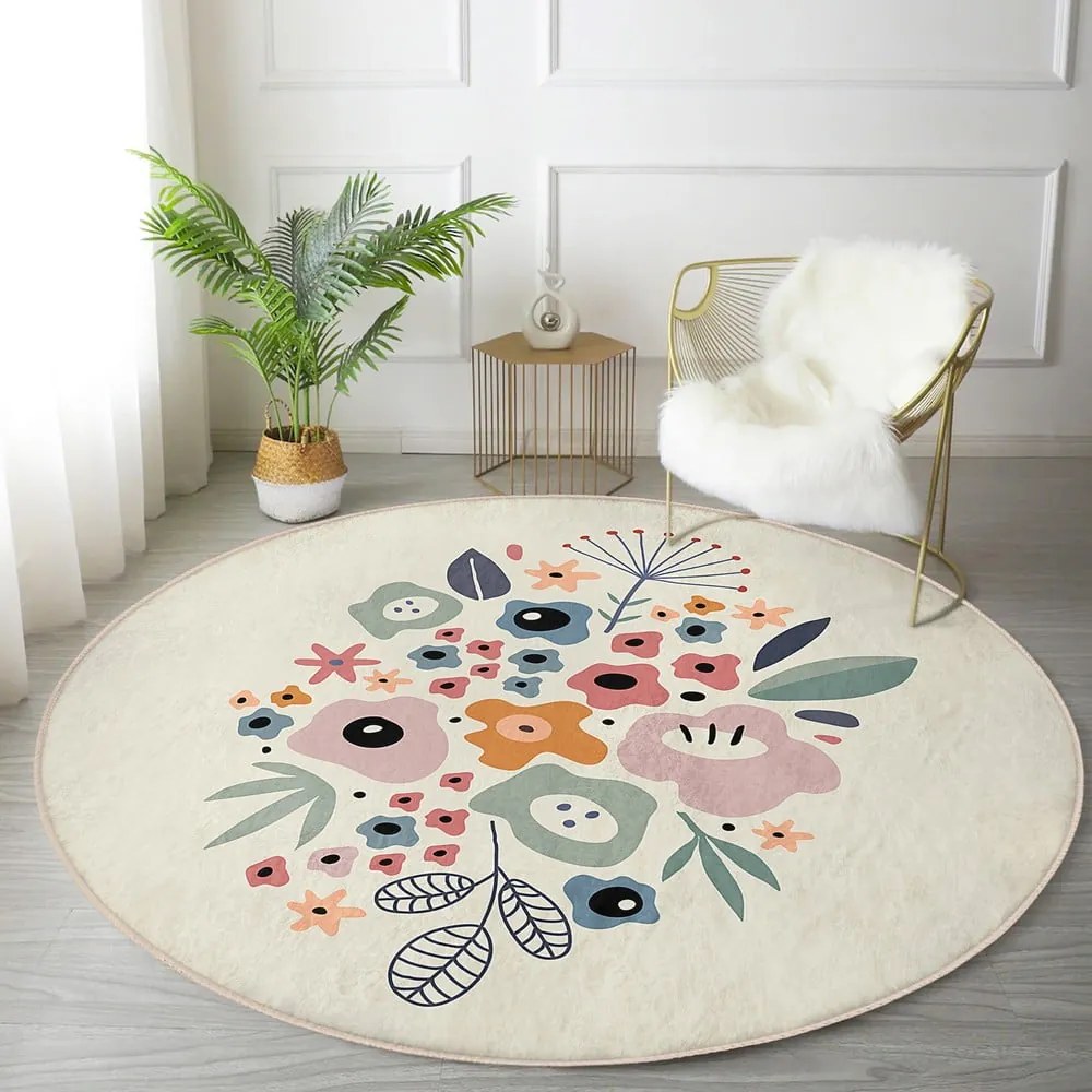 Prateľný okrúhly koberec vhodný pre robotické vysávače ø 100 cm Comfort – Mila Home