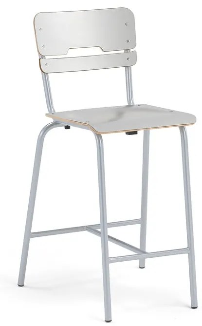 Školská stolička SCIENTIA, široké sedadlo, V 650 mm, strieborná/šedá