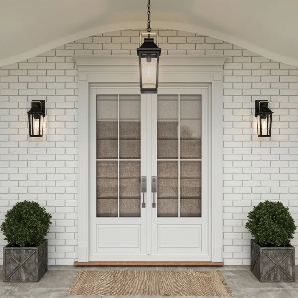 Quoizel QZ-BUCKLEY-S-MBK - Vonkajšie nástenné svietidlo S BUCKLEY 1xE27/40W/230V IP44