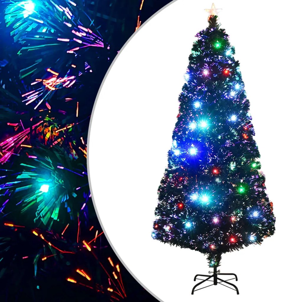 vidaXL Umelý vianočný stromček s podstavcom a LED 180 cm 220 vetvičiek
