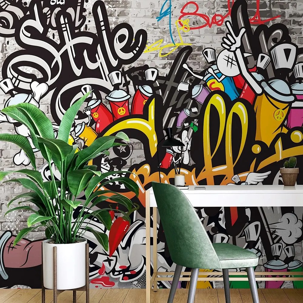 Samolepiaca tapeta farebné graffiti