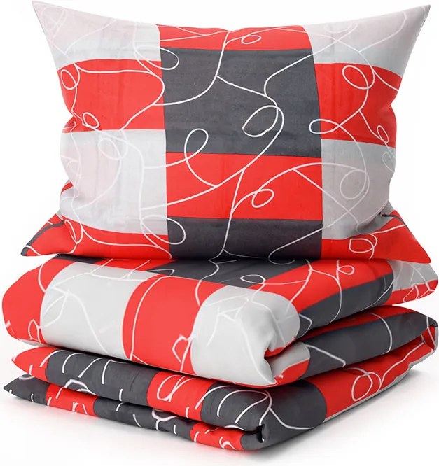 Bavlnené obliečky SQUARES BLEND červené Rozmer obliečky: 70 x 90 cm | 140 x 200 cm