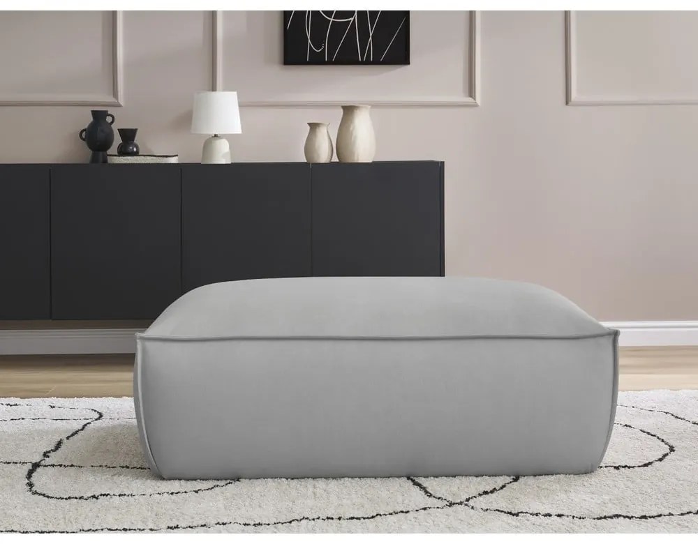 Svetlosivá podnožka z imitácie kože Boheme – Bobochic Paris