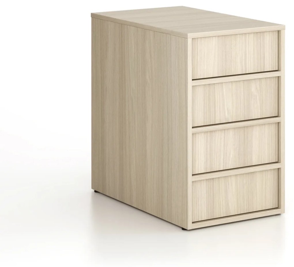 Kancelársky prístavný kontajner FRAME, 428 x 763 x 721 mm, dub prírodný