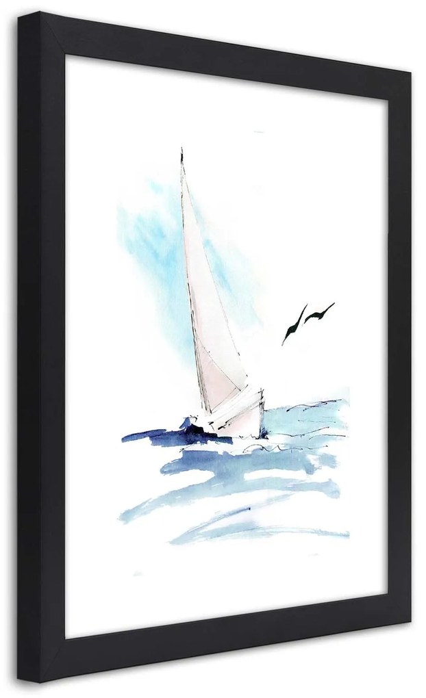 Gario Plagát Jachta na mori Farba rámu: Bez rámu, Rozmery: 30 x 45 cm