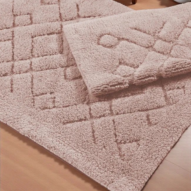 Sada kúpeľňových koberčekov BOSTON 12 púdrovo ružová