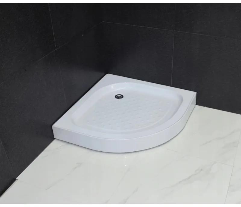 Sprchová vanička polkruhová MEXEN RIO biela, 80x80 cm + sifón