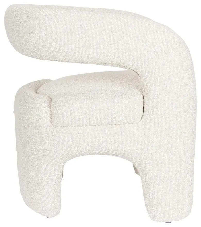 Biele kreslo z textílie buklé Nova – White Label