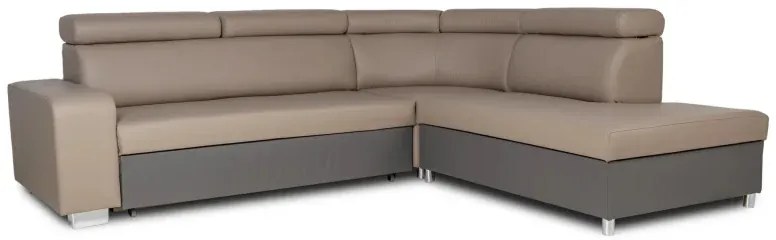 Kožená rohová sedacia súprava Milo LUX, pravá, cappuccino / sivá (u18 / u 25)