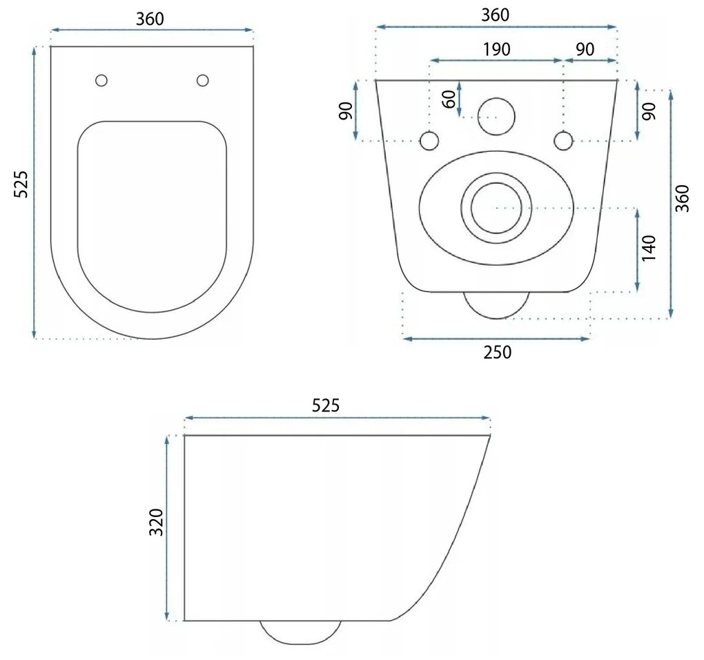 Rea Eddy, závesné záchodová misa Tornado Rimless 525x360x360 mm so sedátkom, REA-C6560