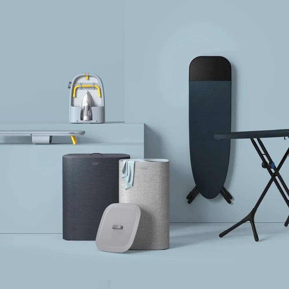 Antracitovosivý látkový/plastový kôš na bielizeň 2x45 l Tota – Joseph Joseph