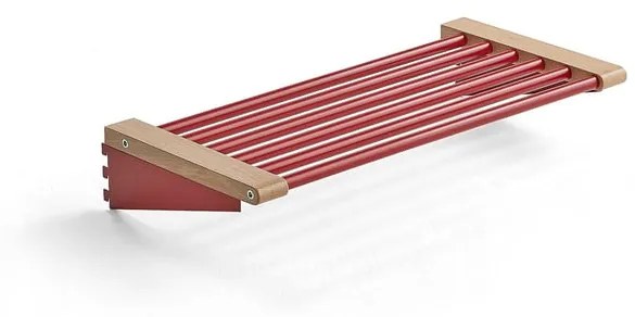 Polica na topánky JEPPE, 600 mm, dub, červená