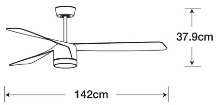 Lucci air 213281 - Stropný ventilátor PEREGRINE 1xGX53/12W/230V čierna + DO