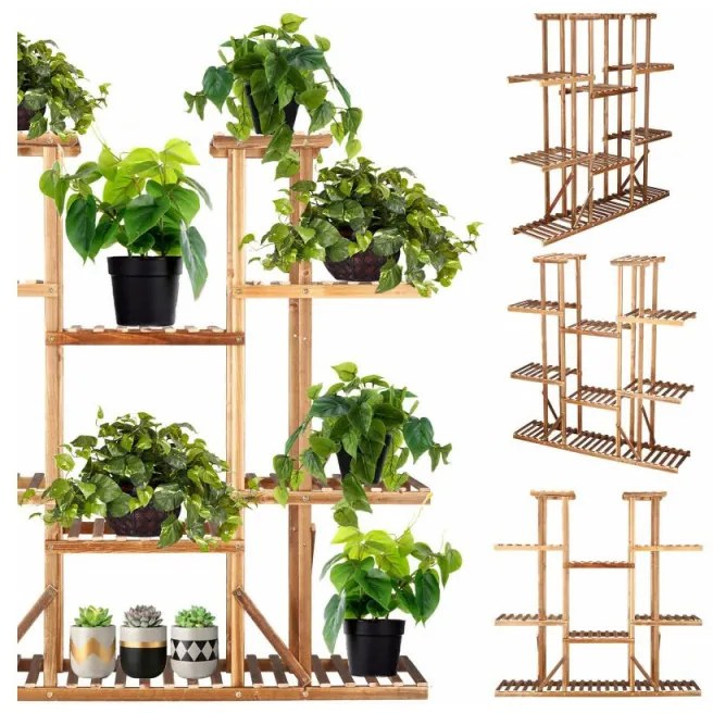 SPRINGOS Drevený stojan na kvety SPRINGOS PLANT 12