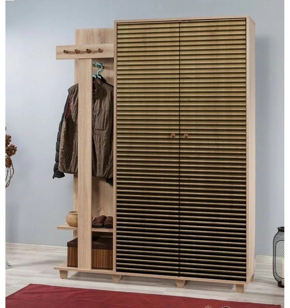 Vešiak so skriňou Garmanto Sonoma Oak Double