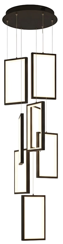 Toolight Toolight, LED závesné svietidlo 18W, 3000K, 1500lm, LHJ089-7CP, čierna, OSW-50064