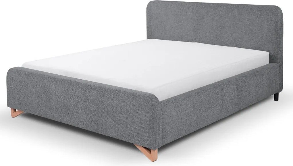 Posteľ Flamingo 180x200 cm, holubí šedá štruktúrovaná tkanina