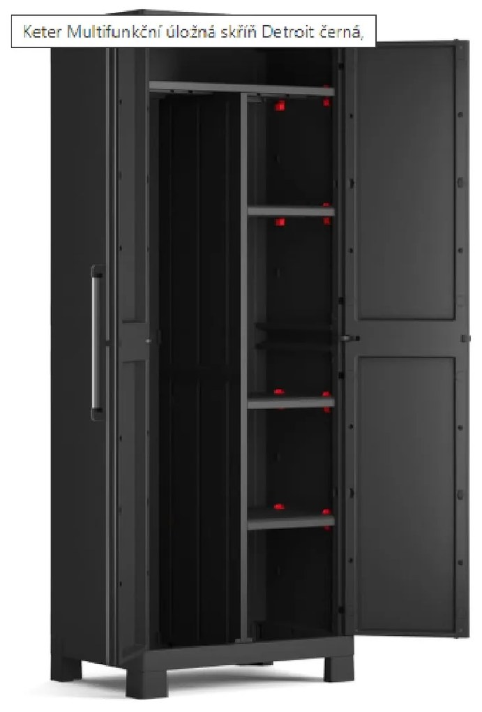 KIS Skriňa DETROIT vysoká delená 65 cm, čierna